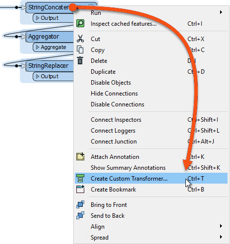 Right-click > Create Custom Transformer